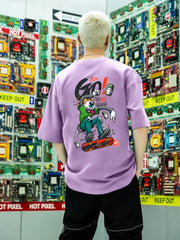 Cartoon Skater Print Men's Graphic T-shirt for Summer