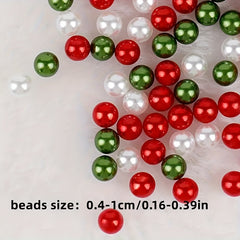 500pcs Christmas Red Green Pearls Sprinkle Paper DIY Jewelry Making Craft