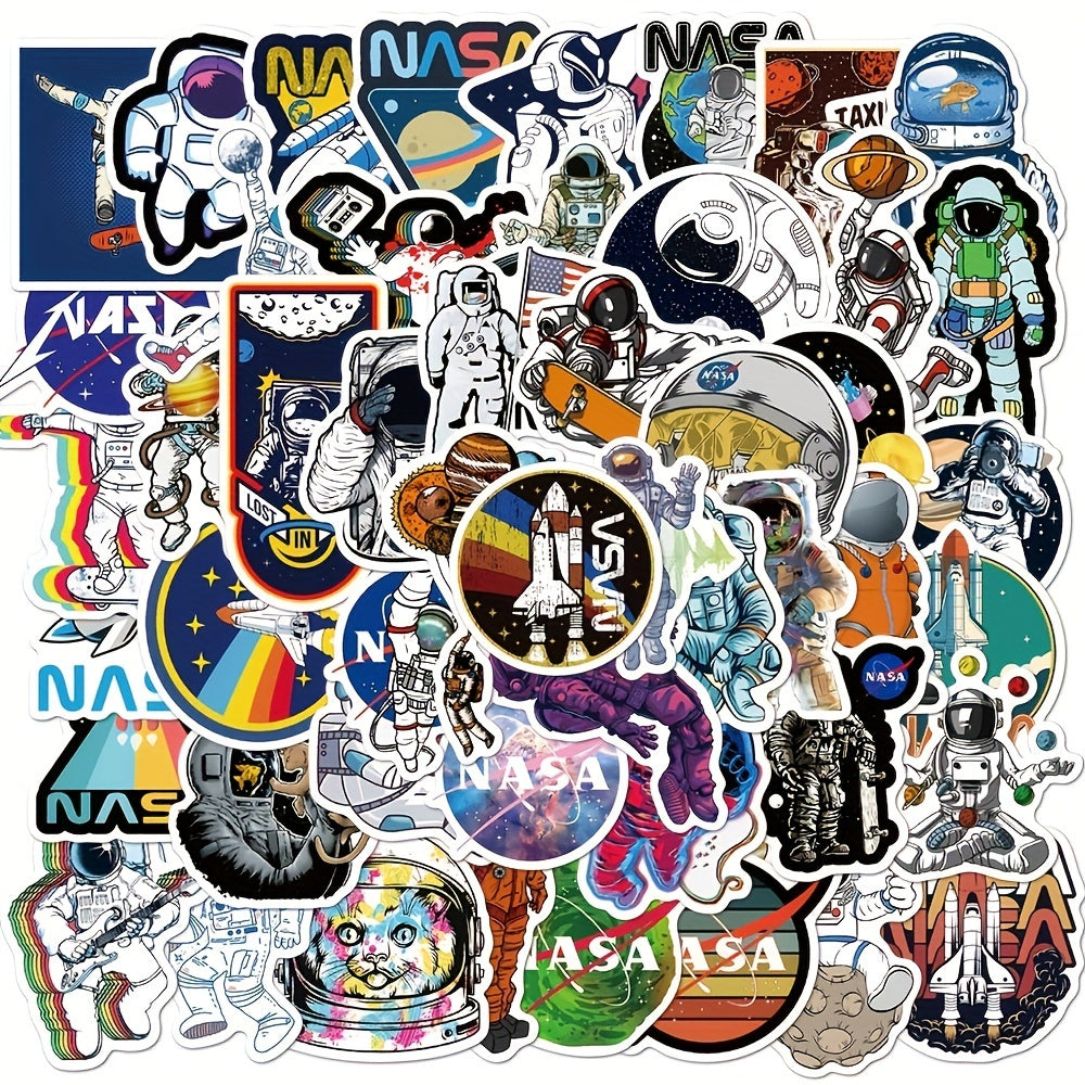 50pcs Astronaut Series Stickers Motorcycle Laptop Cup Waterproof Stickers