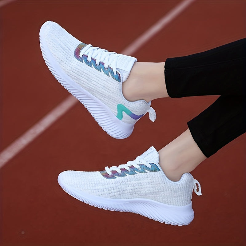 Breathable Mesh Women's Running Shoes, Lace Up, Lightweight