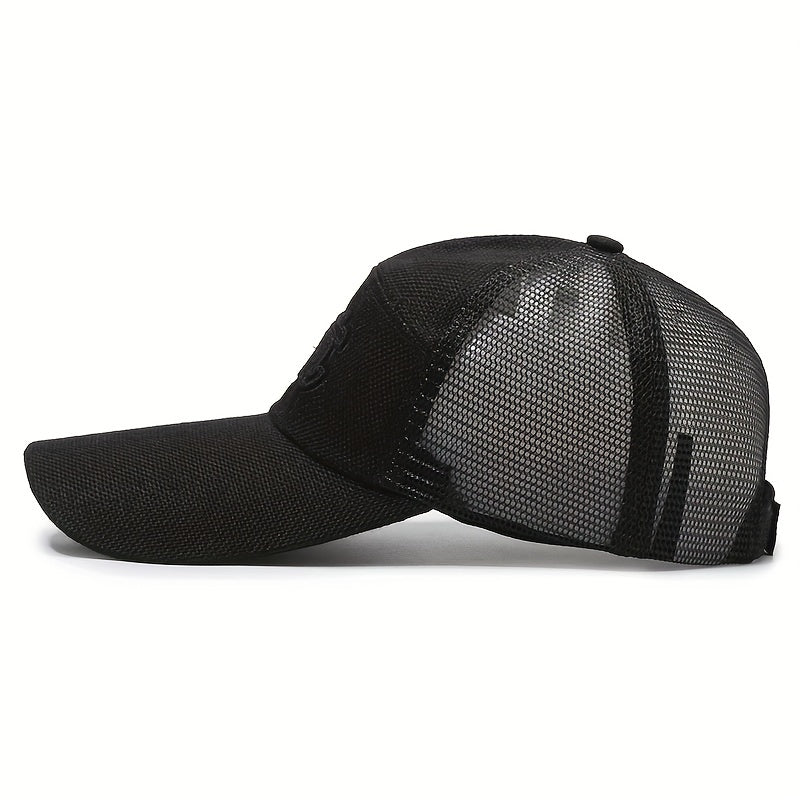 Men's Extended Brim Linen Net Baseball Cap