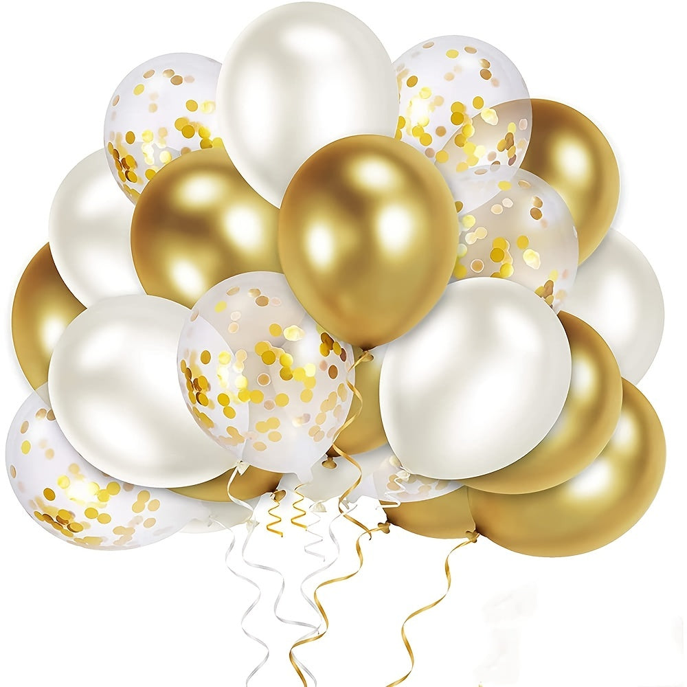 50pcs Golden Balloons Kit 12 Inches for Wedding Baby Shower Event Decoration