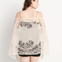Flower Hollow Shawl Lace Shawl Solid Scarf Hijab Women Wrap
