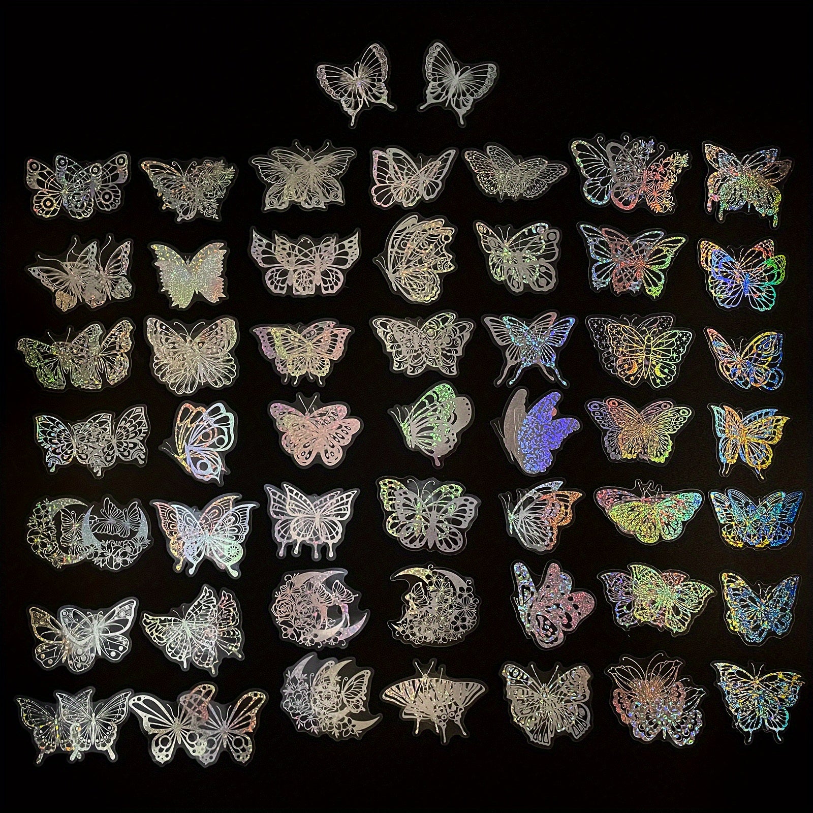 100pcs Butterfly Series Stickers Waterproof Laser Sticker Decal