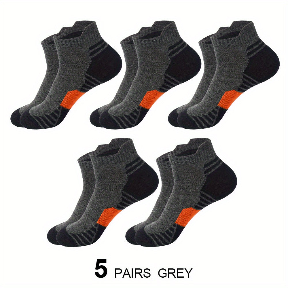5 Pairs Teens Athletic Cotton Low Cut Striped Sports Socks