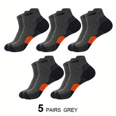 5 Pairs Teens Athletic Cotton Low Cut Striped Sports Socks