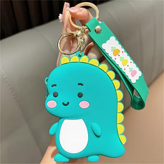2pcs Dinosaur Keychain Pendant for Car Keys Backpacks Wallet