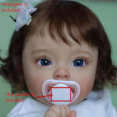 23 Inch Hair Transplant Reborn Doll Soft Silicone Washable Hairpin