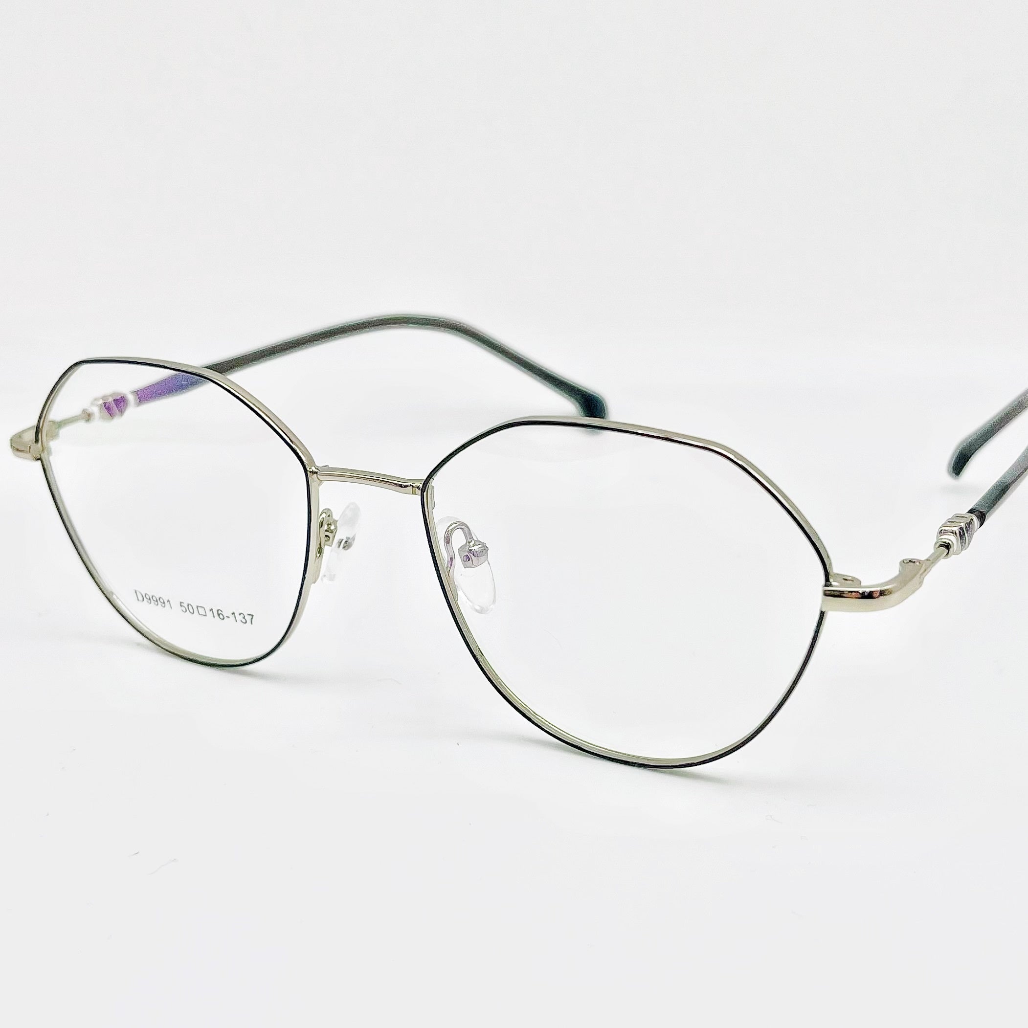 Retro Polygonal Frame Anti Light Glasses For Men Metal Frame