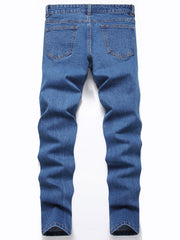 Boys Graffiti Ripped Jeans Skinny Slim Fit Denim Pants