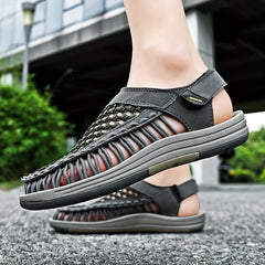 Men's Closed Toe Knit Sandals Durable Non Slip Outdoor Shoes