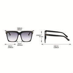 Square Frame Sunglasses Ombre Lens Glasses Rivet Decor Eyewear