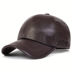 Waterproof PU Leather Baseball Cap Unisex Dad Hat Adjustable Sports Golf
