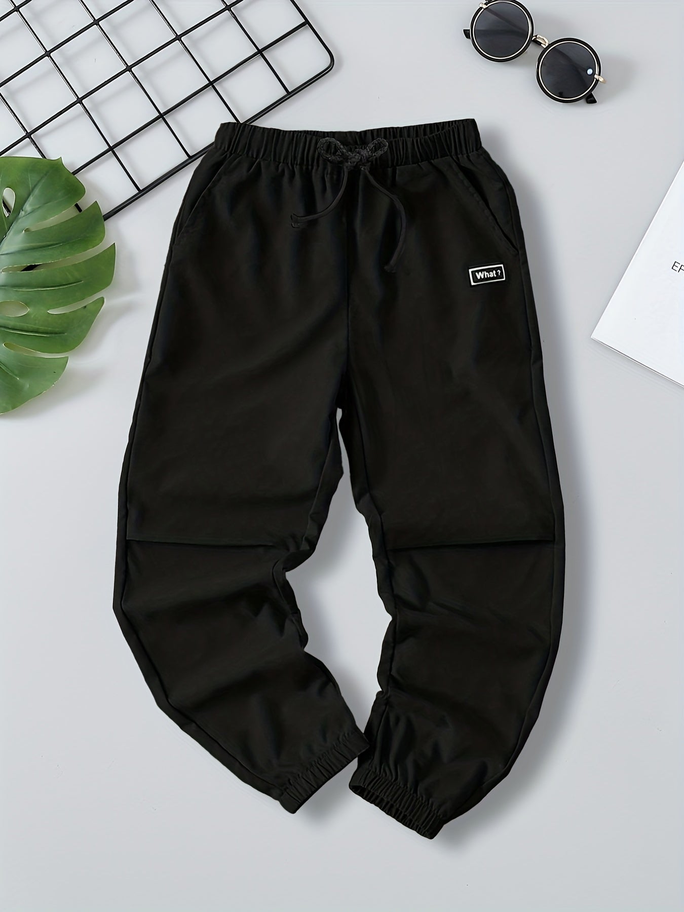 Boys Casual Letter Print Elastic Waist Pants