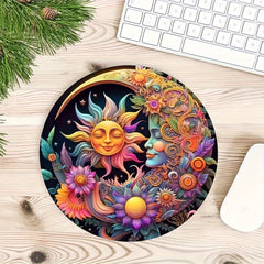 Cartoon Stars And Moon Mouse Pad Round Mousepad