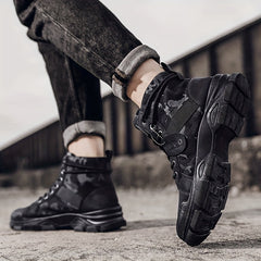 Men's Camo Tactical Boots for Outdoor Hiking - Wear Resistant Combat Boots