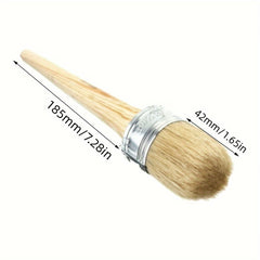 Round Bristle Chalk Paint Brush Wooden Handle