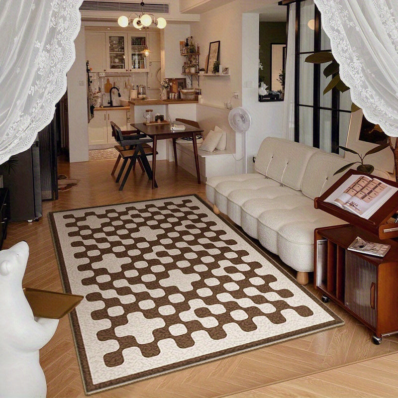 Extra Large Shaggy Area Rug Geometric Pattern Cashmere Fluffy Rug