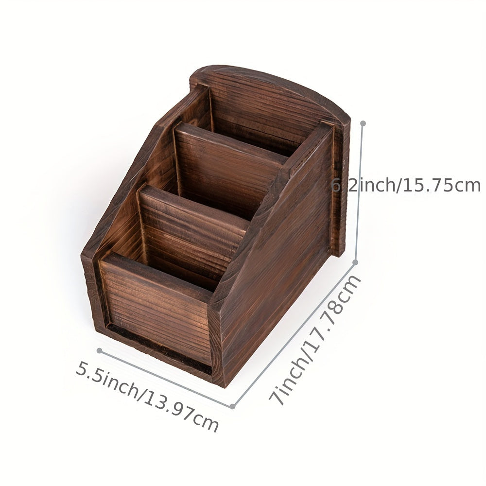 Retro Wooden Remote Control Storage Box