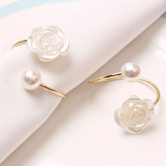 Pearl Napkin Rings Set for Wedding Thanksgiving Easter