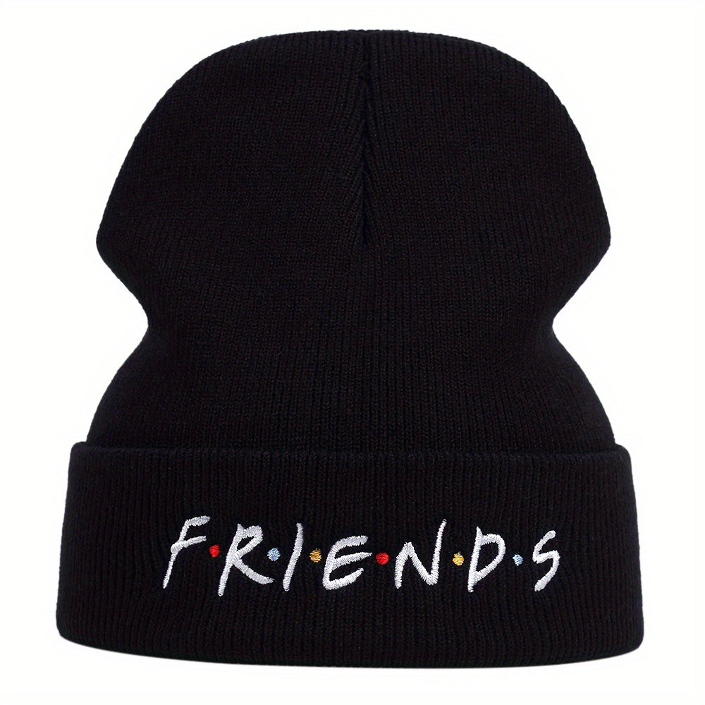 Fashionable Sport Windproof Knit Beanie Hat With Letter Friends