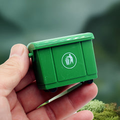 2pcs Green Garbage Bins for Dollhouses Compact Recycling Trash Cans with Lids