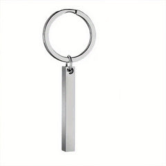 Custom Engraved Name Bar Keychain Stainless Steel Men's Gift