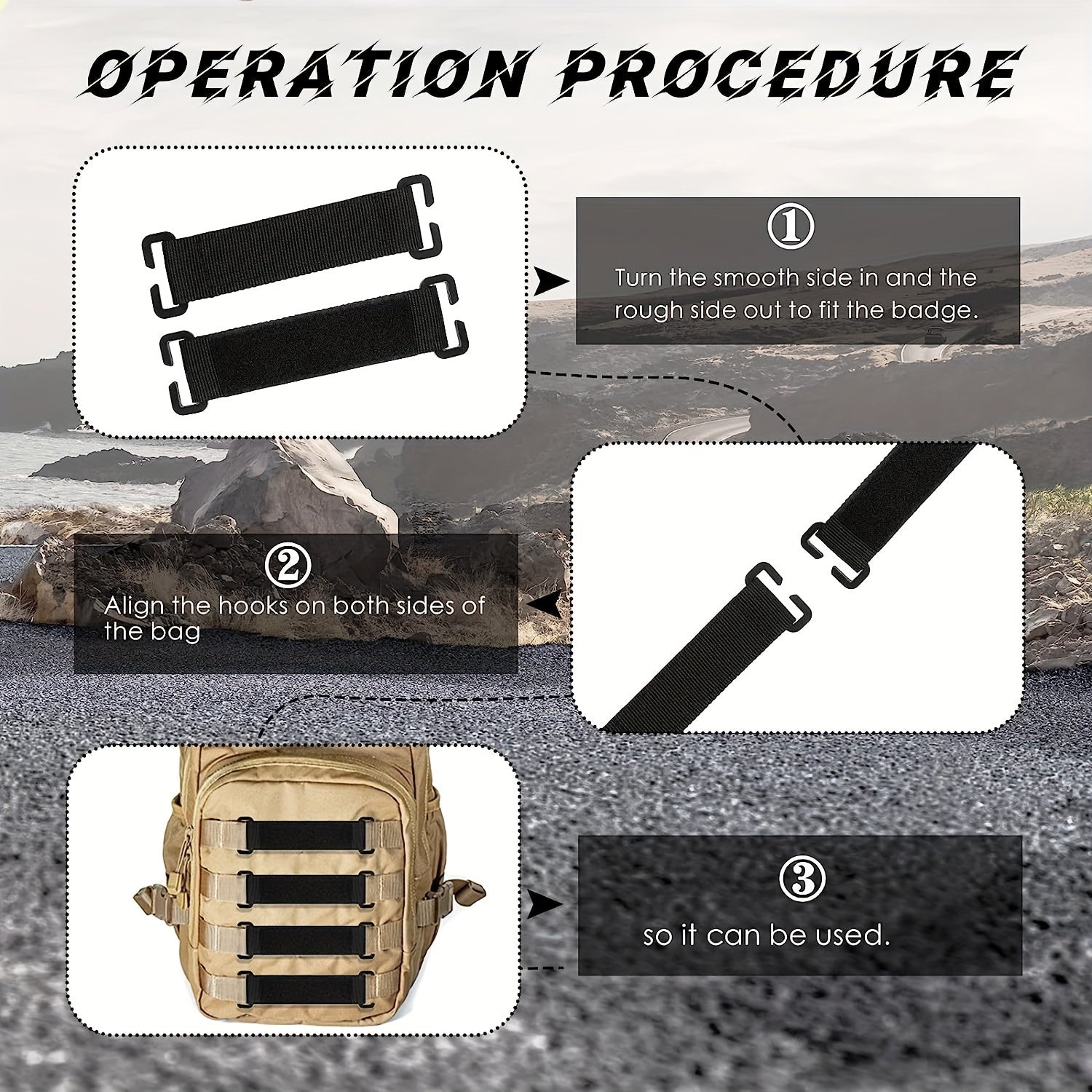 2pcs Hook And Loop Morale Patches Attachment Display Board Molle Patches