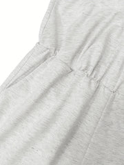 Cross Neck Zip Up Romper with Pockets