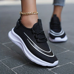 Women's Lace Up Running Shoes Breathable Athletic Sneakers
