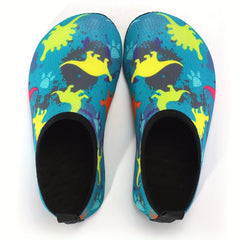 Kids Dinosaur Print Water Shoes, Quick Drying Aqua Shoes