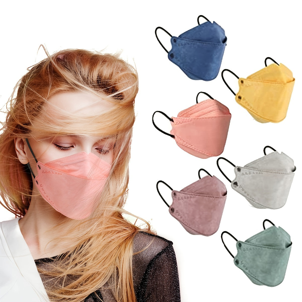 60pcs KF94 Face Masks 4 Layer Disposable Safety Protection for Adults