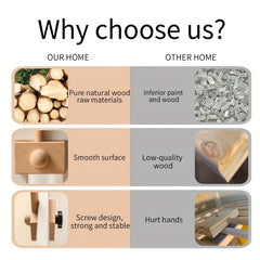 Sturdy Wooden Crib Bell Bracket with Rectangular Base