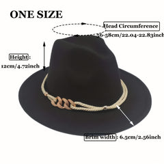 Wide Brim Sunshade Fedora Hat for Party Meeting
