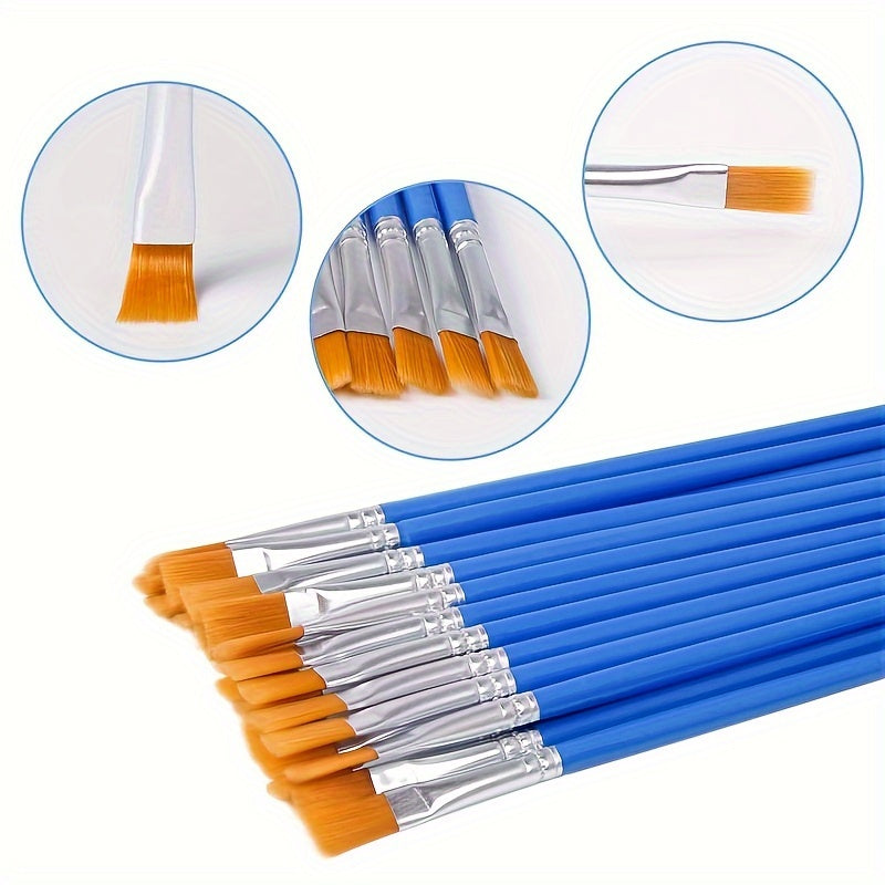 50pcs Nylon Hair Art Painting Brush Set Watercolor Acrylic Paint Small Brush
