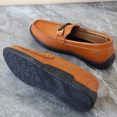 Men's Moc Toe Loafer Shoes Non slip PU Leather Shoes