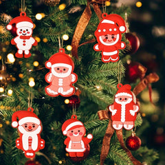 6pcs Gingerbread Man Christmas Tree Pendant