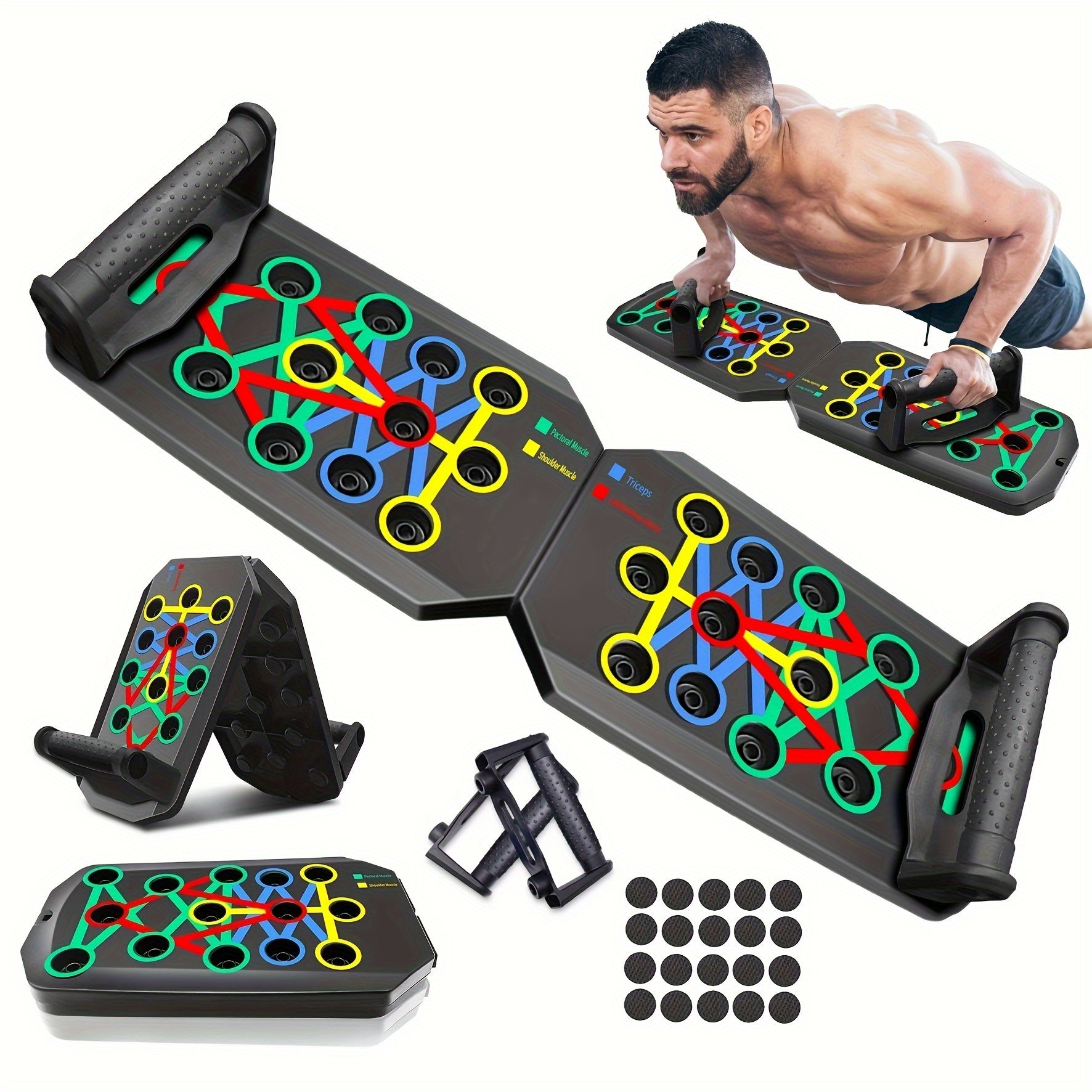 28-Hole Push Up Board - Chest Muscle Exercise Equipment