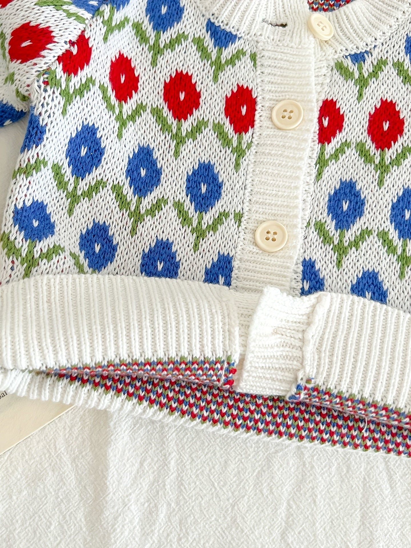 Baby Floral Knitted Coat for Fall Winter