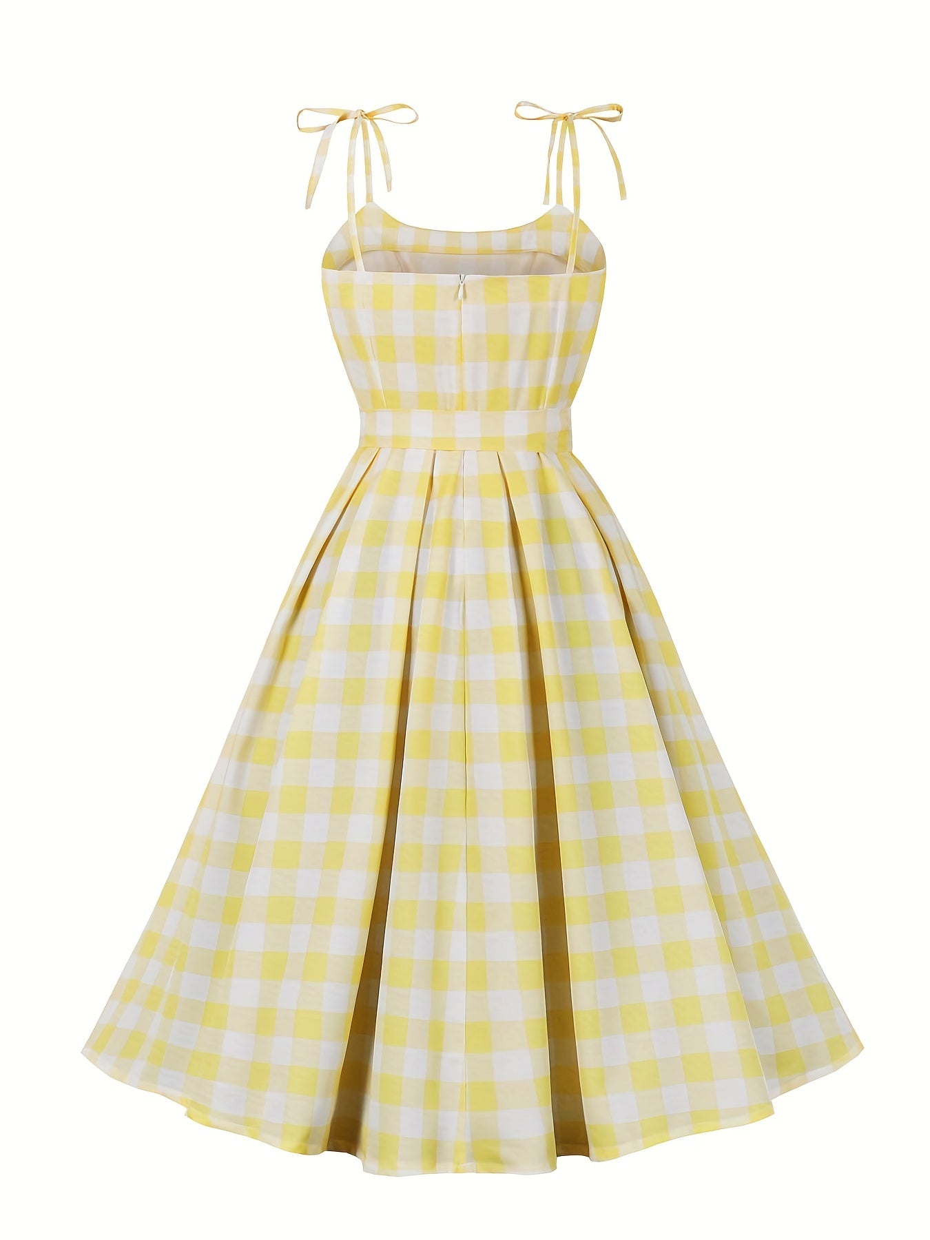 Plus Gingham Tie-Shoulder Cami Dress with Belt