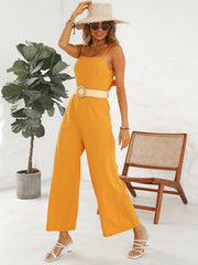 Back Bow Wide Leg Cami Jumpsuit Sleeveless Jumpsuit