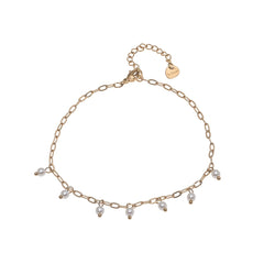Girl's Rice Faux Pearl Chain Anklet