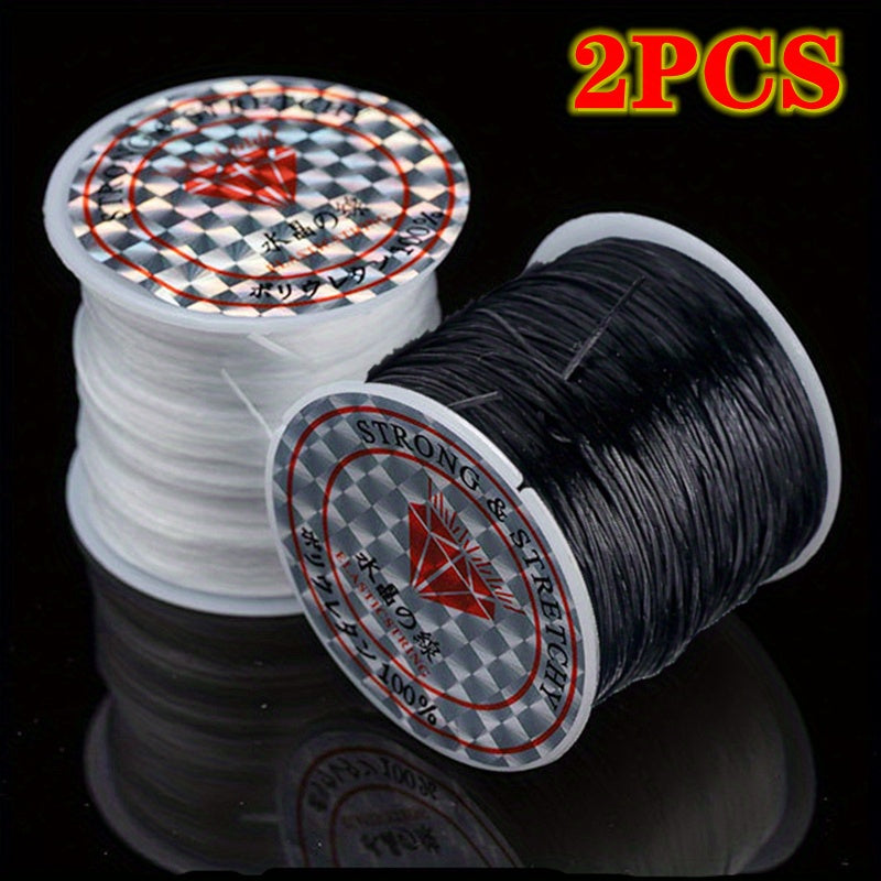 2pcs 0.8mm Elastic Stretchy Bracelet Cord Crystal Bead String for Jewelry Making