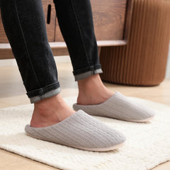 Men's Cozy Fuzzy Slides Soft Slippers Non slip Home Shoes