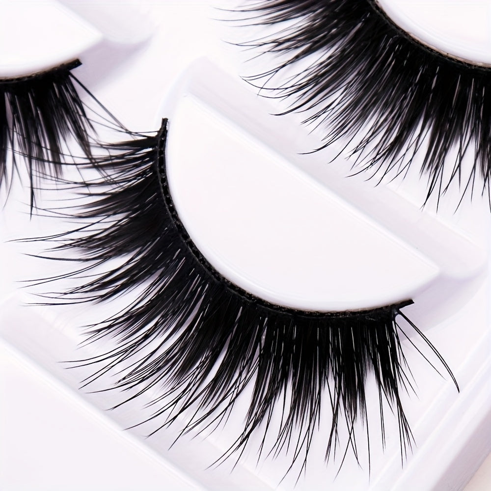 5 Pairs Double Layer Natural 3D Faux Mink False Eyelashes