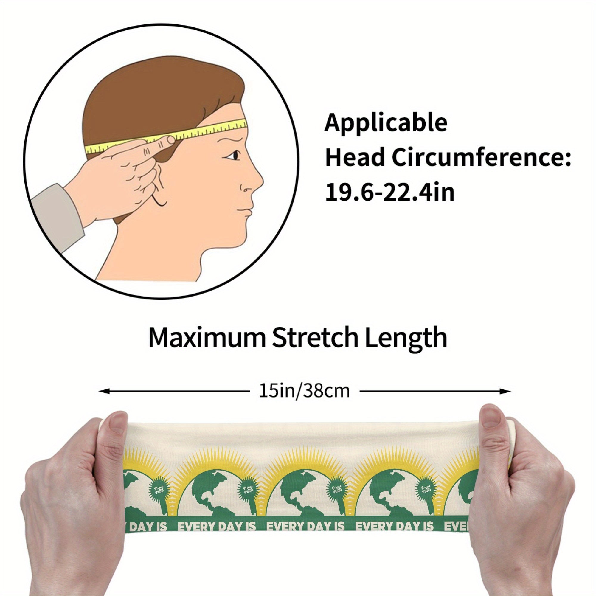 Earth Sports Headband Sweat Wicking Stretchy Polyester for Yoga Gym Running