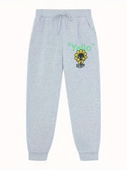 Floral Pattern Joggers Men's Casual Loose Fit Drawstring Pants