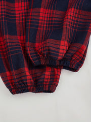 Colorblock Plaid Sleep Bottoms Lace Up Home Sleep Pants Women's Sleepwear