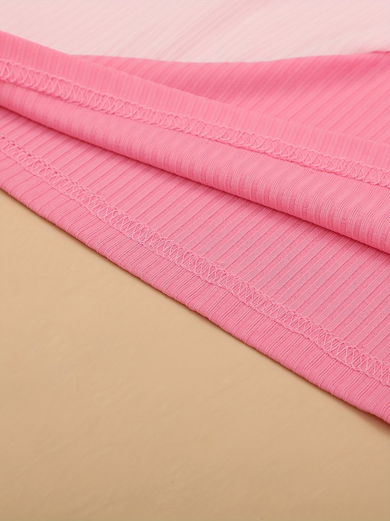 Girl's Ribbed T-shirt & Shorts Set for Summer