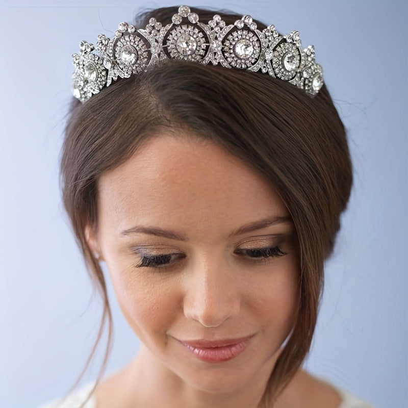 Crystal Rhinestone Crown Tiara Headband Princess Jewelry